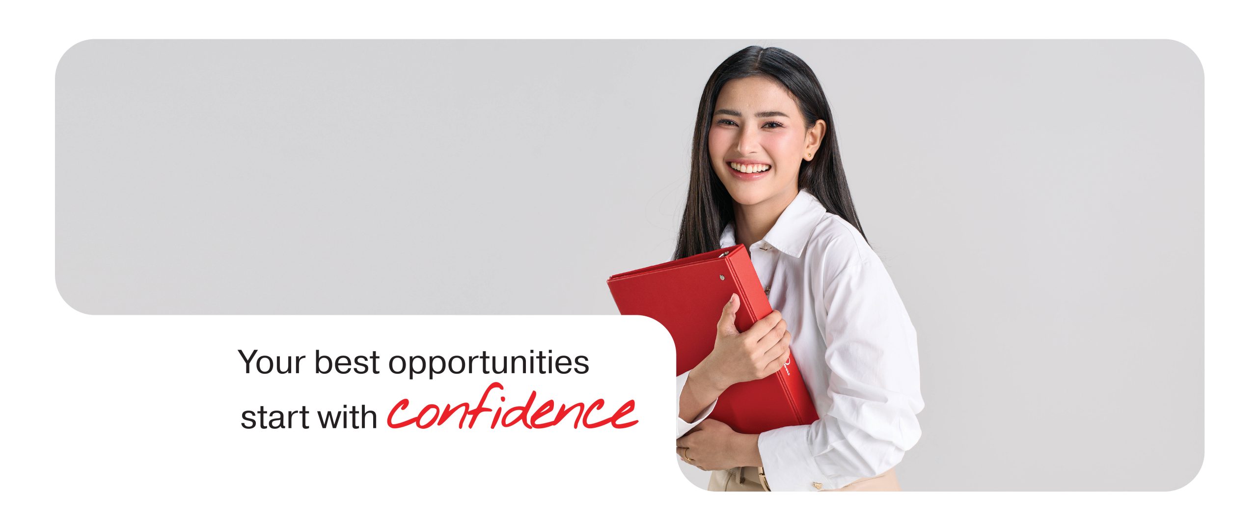 Your best opportunities start with confidence John Robert Powers banner for teens and young adults